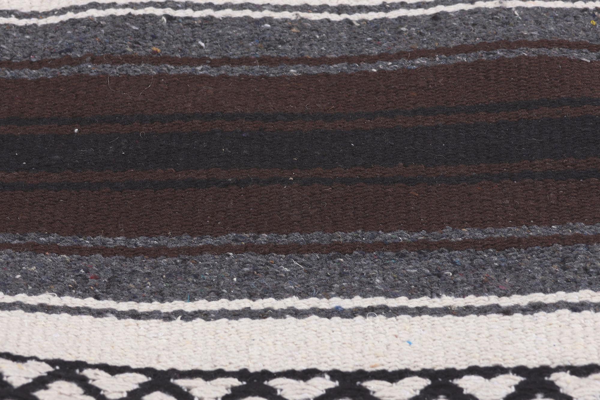 Contemporary Modern Striped Indian Kilim Rug, 04'09 x 05'11 For Sale