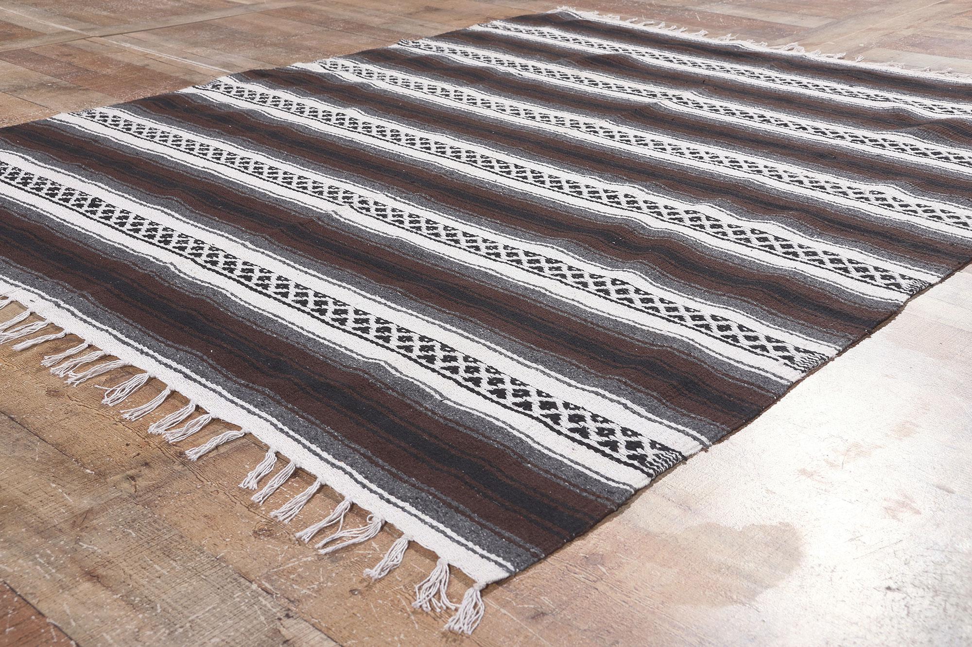 Modern Striped Indian Kilim Rug, 04'09 x 05'11 For Sale 1