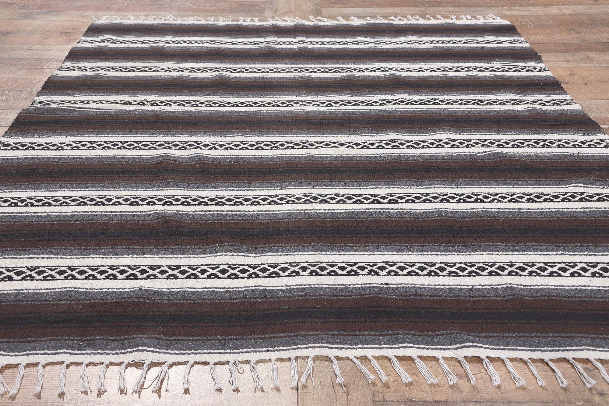 Modern Striped Indian Kilim Rug, 04'09 x 05'11 For Sale 2