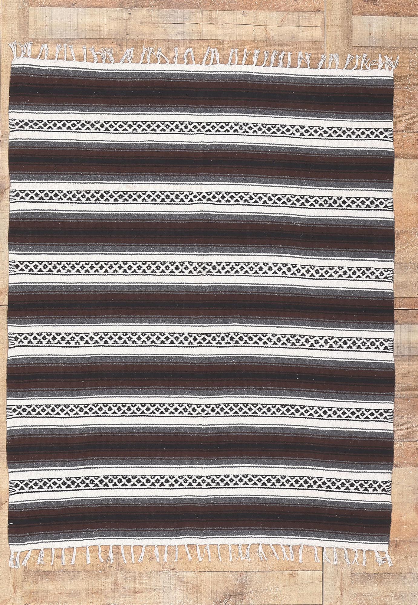 Modern Striped Indian Kilim Rug, 04'09 x 05'11 For Sale 3
