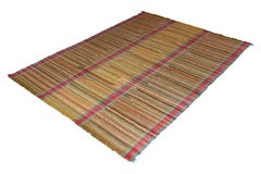 Modern Striped Kilim Geometric Gold Yellow Flat-Weave by Rug & Kilim