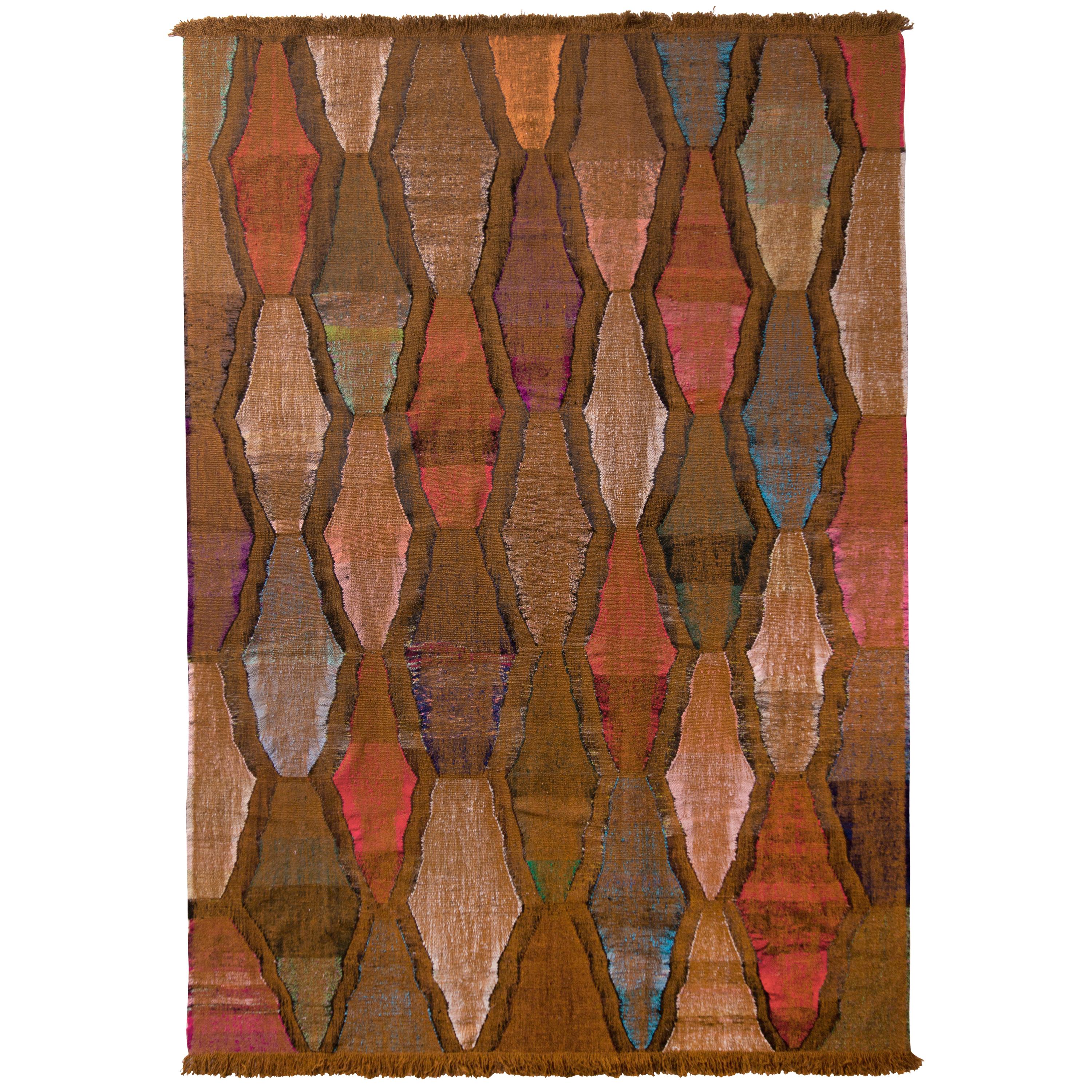 Rug & Kilim's Modern Striped Kilim Geometric Gold Yellow Flat-Weave