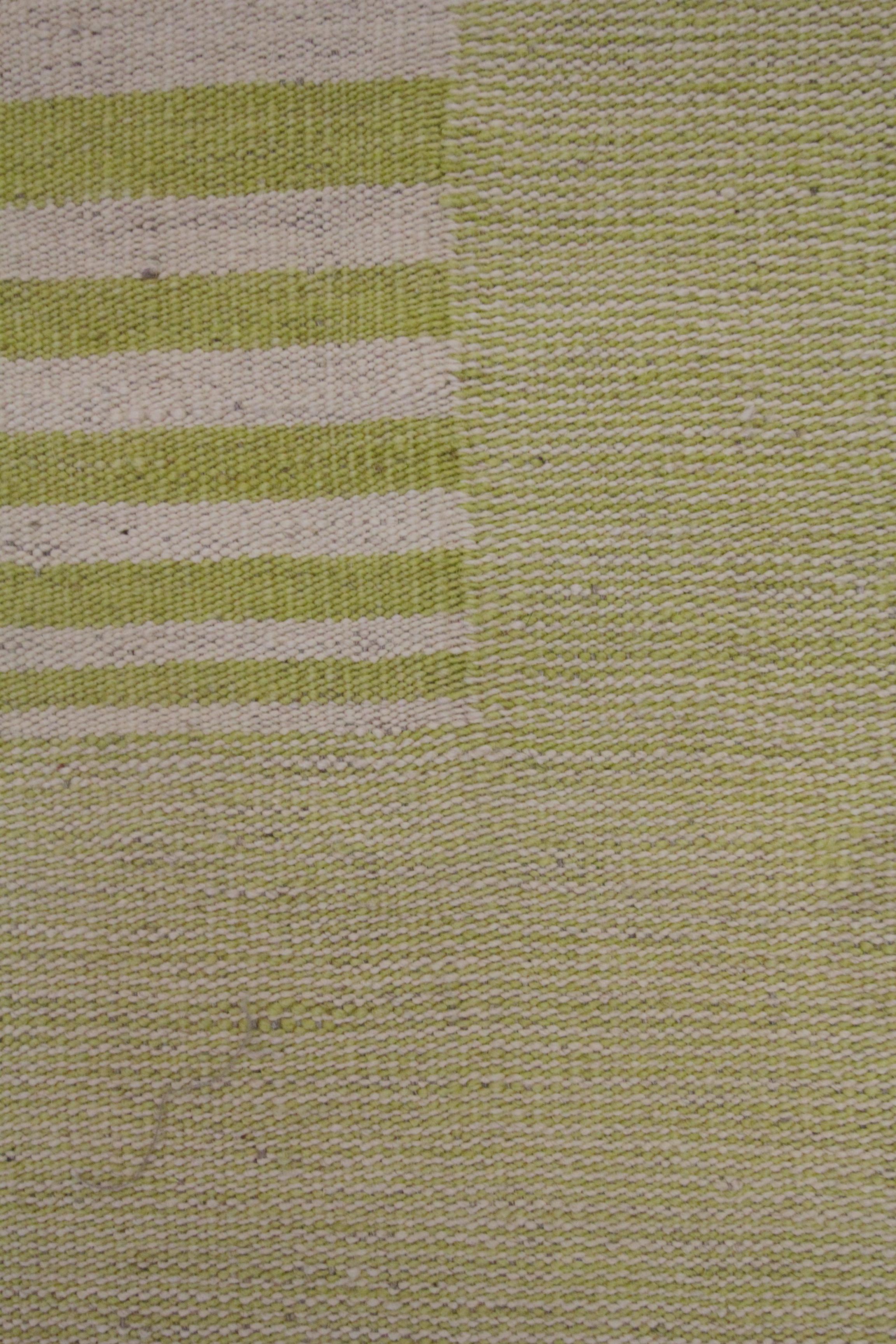 Afghan Modern Striped Kilim Rug Handmade Carpet Mustard Yellow Wool Area Rug For Sale