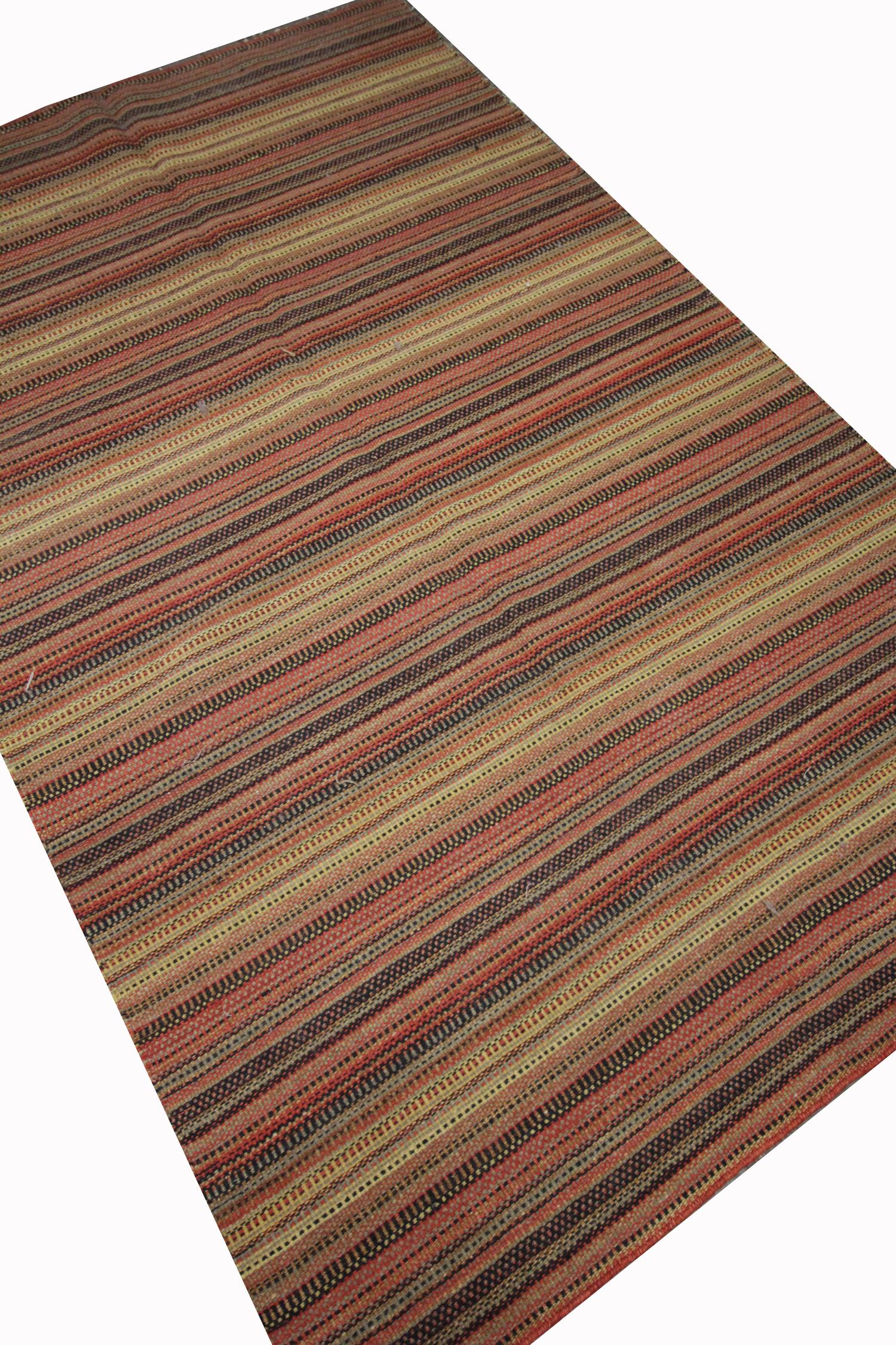 Moderno Tappeto moderno a strisce Kilims Area Rug Tappeto rosso in lana Kilim Tappeto piatto in lana in vendita