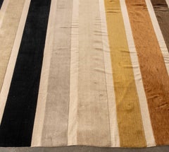 Modern Brown, Black and Tan Striped Pattern Carpet, 18' 1" x 13'