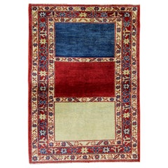 Modern Striped Rug, Kazak Handmade Carpet, Floor Afghan Rugs, Oriental Rug