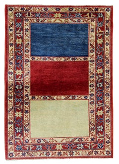 Modern Striped Rug, Kazak Handmade Carpet, Floor Afghan Rugs, Oriental Rug