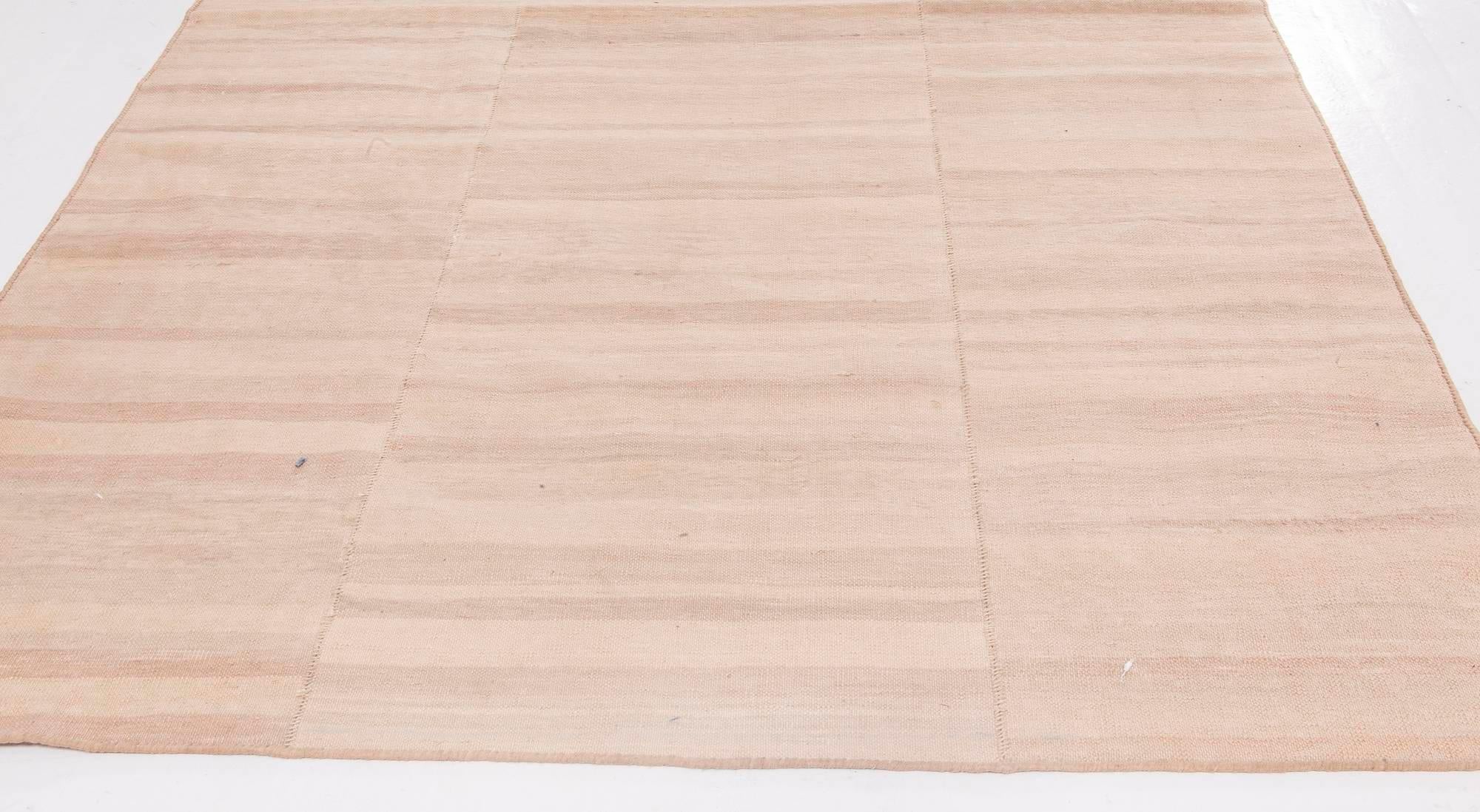 Modern Striped Sand Beige Kilim Runner by Doris Leslie Blau In New Condition For Sale In New York, NY