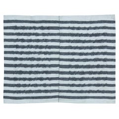 Modern Striped Shaggy Handmade Goat Hair Rug by Doris Leslie Blau