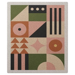 Modern Patterned Wool Design Rectangular Rug for Kids Room