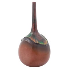 Modern Studio Art Pottery Gold Shimmer Vase