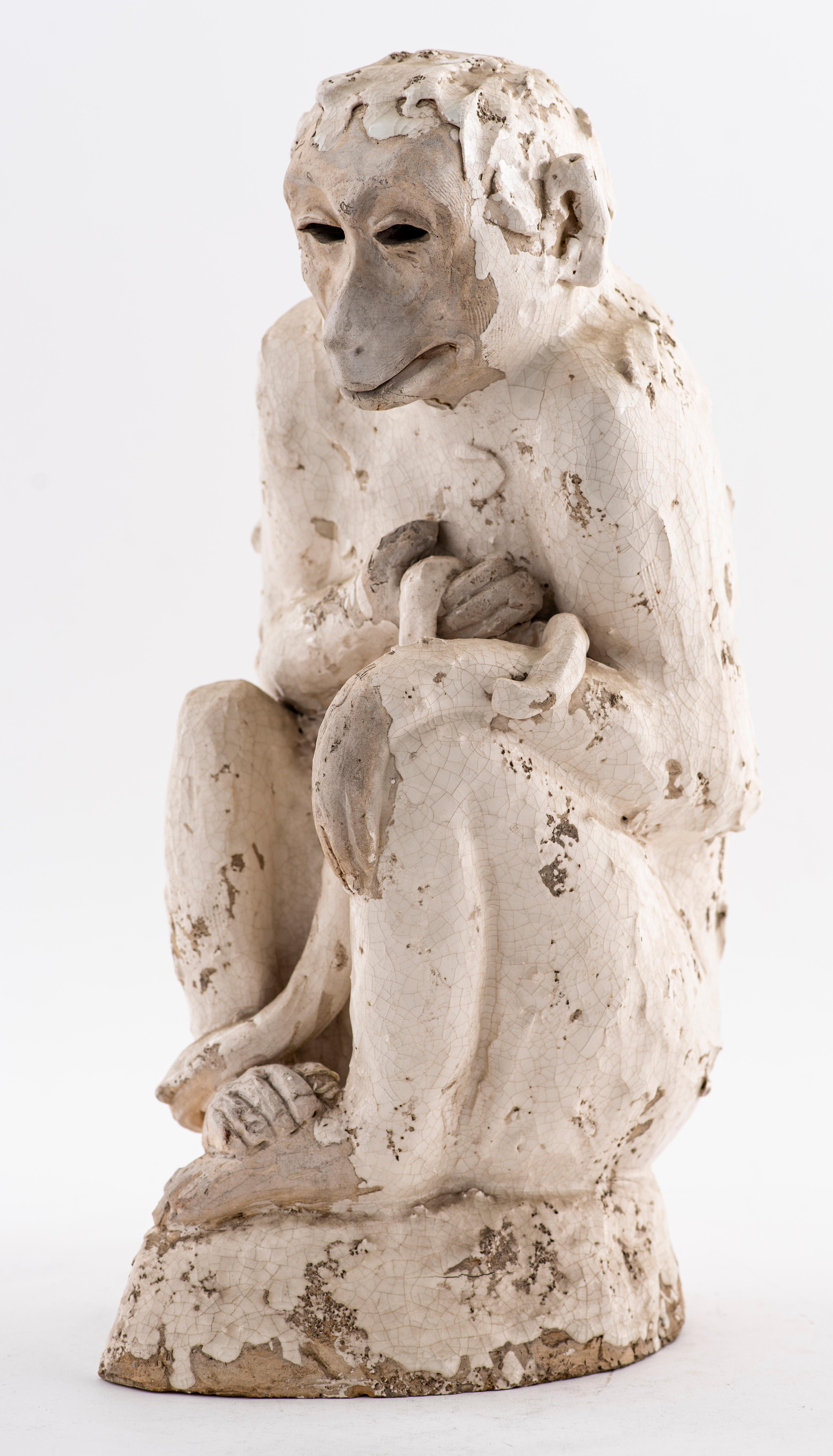 Modern Studio Art Pottery Monkey Sculpture 3