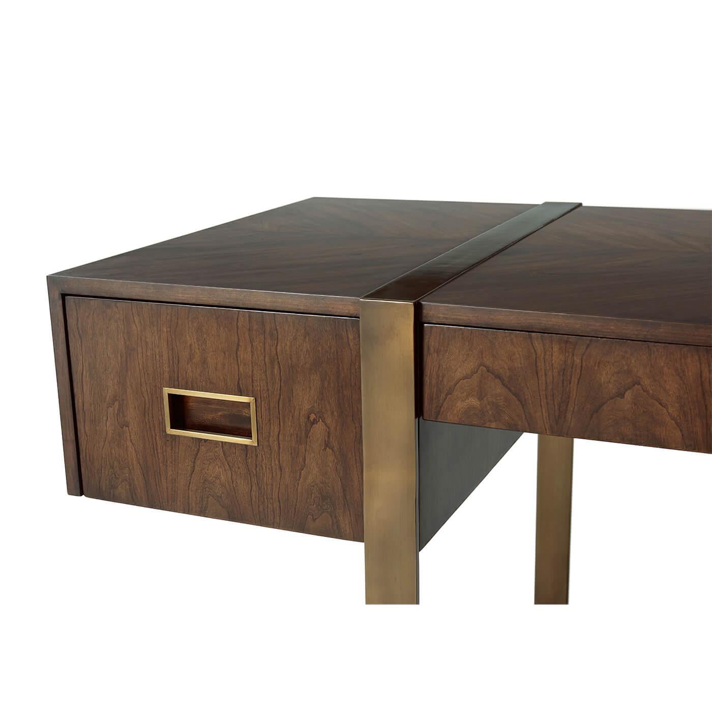 Metal Modern Studio Desk, Almond