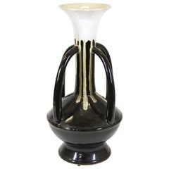 Modern Studio Pottery Vase with Drip Glaze