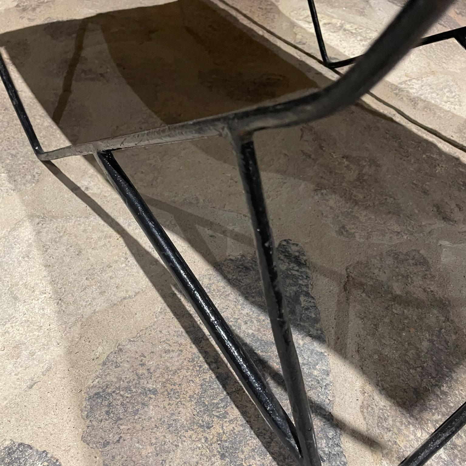 2000s Modern Studio Lounge Chair Brown Leather Sling Iron For Sale 3