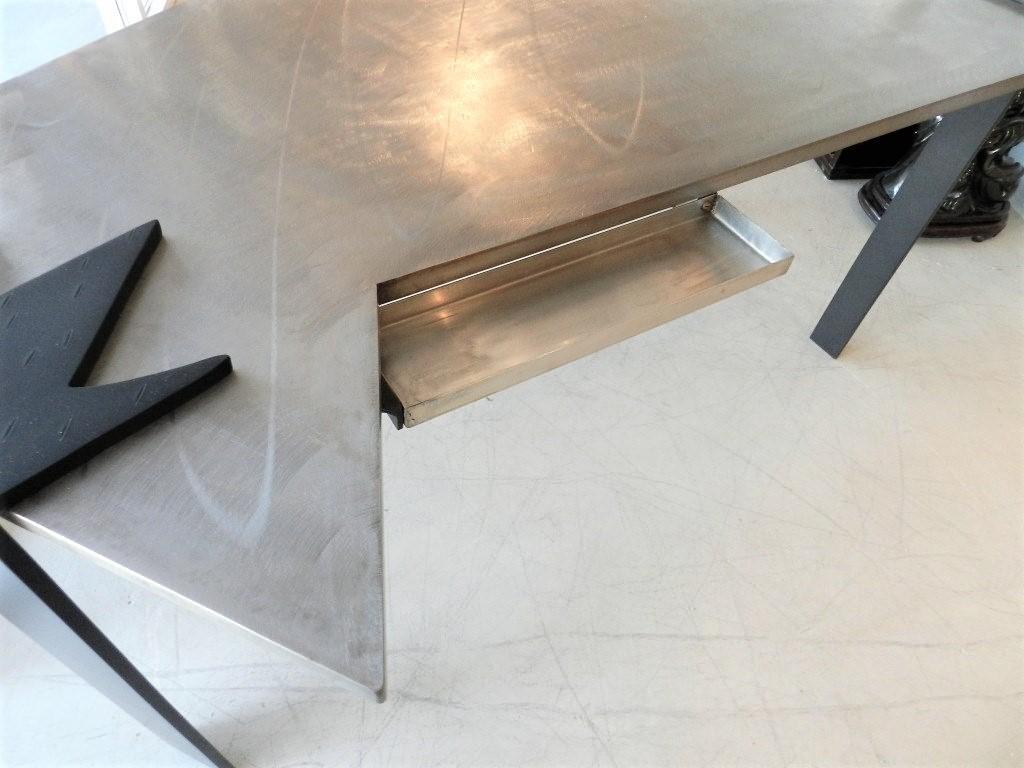 Modern Studio Steel Desk Signed and Dated 1995 For Sale 6