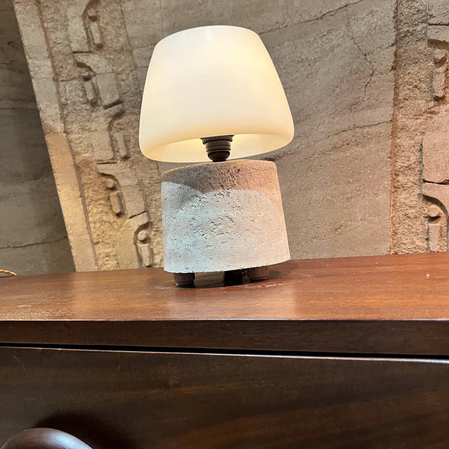  Studio Table Lamp Rammed Earth Frosted Glass Shade In Good Condition For Sale In Chula Vista, CA