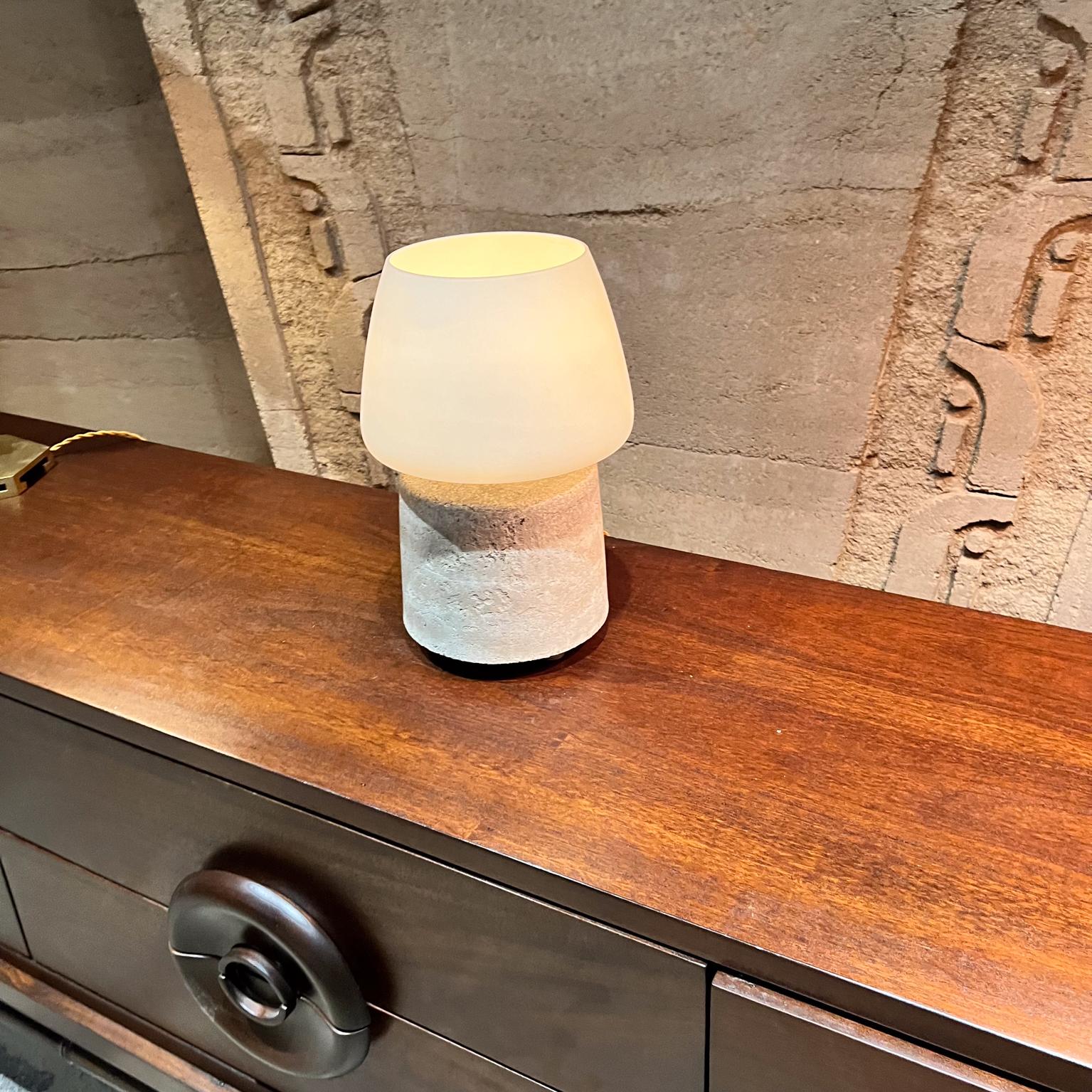 20th Century  Studio Table Lamp Rammed Earth Frosted Glass Shade For Sale