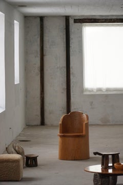 Chaise moderne en pin massif, par un ébéniste suédois, Wabi Sabi, années 1960