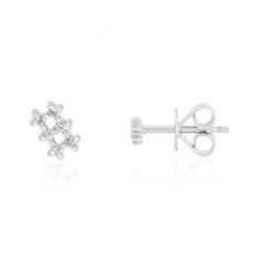 Modern Style 14K (or 18k upon request) Yellow Gold Diamond Stud Earrings