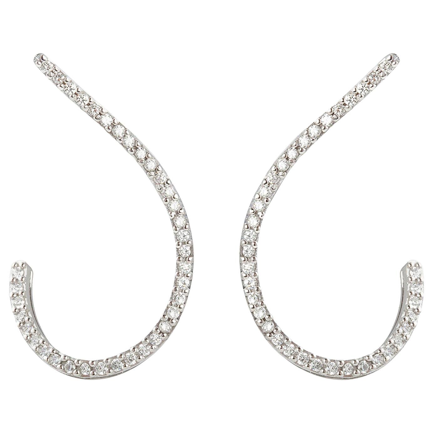 Ohrringe im modernen Stil aus 18 Karat Weißgold mit 1,02 Karat G-Farbe und weißen Diamanten