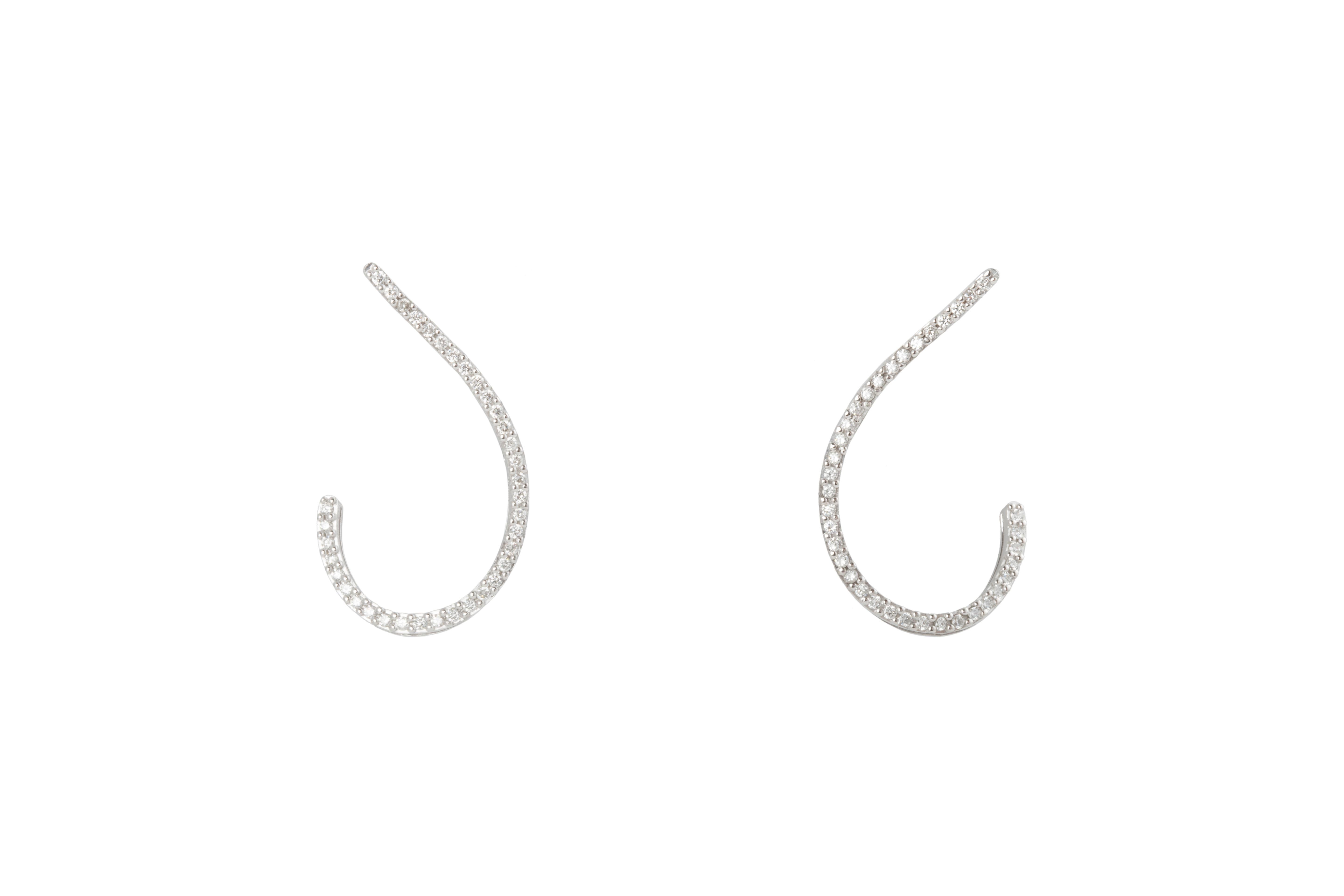 Modern Style 18 Karats White Gold 1.02 Carat G Color VS1 White Diamonds Earrings For Sale 6