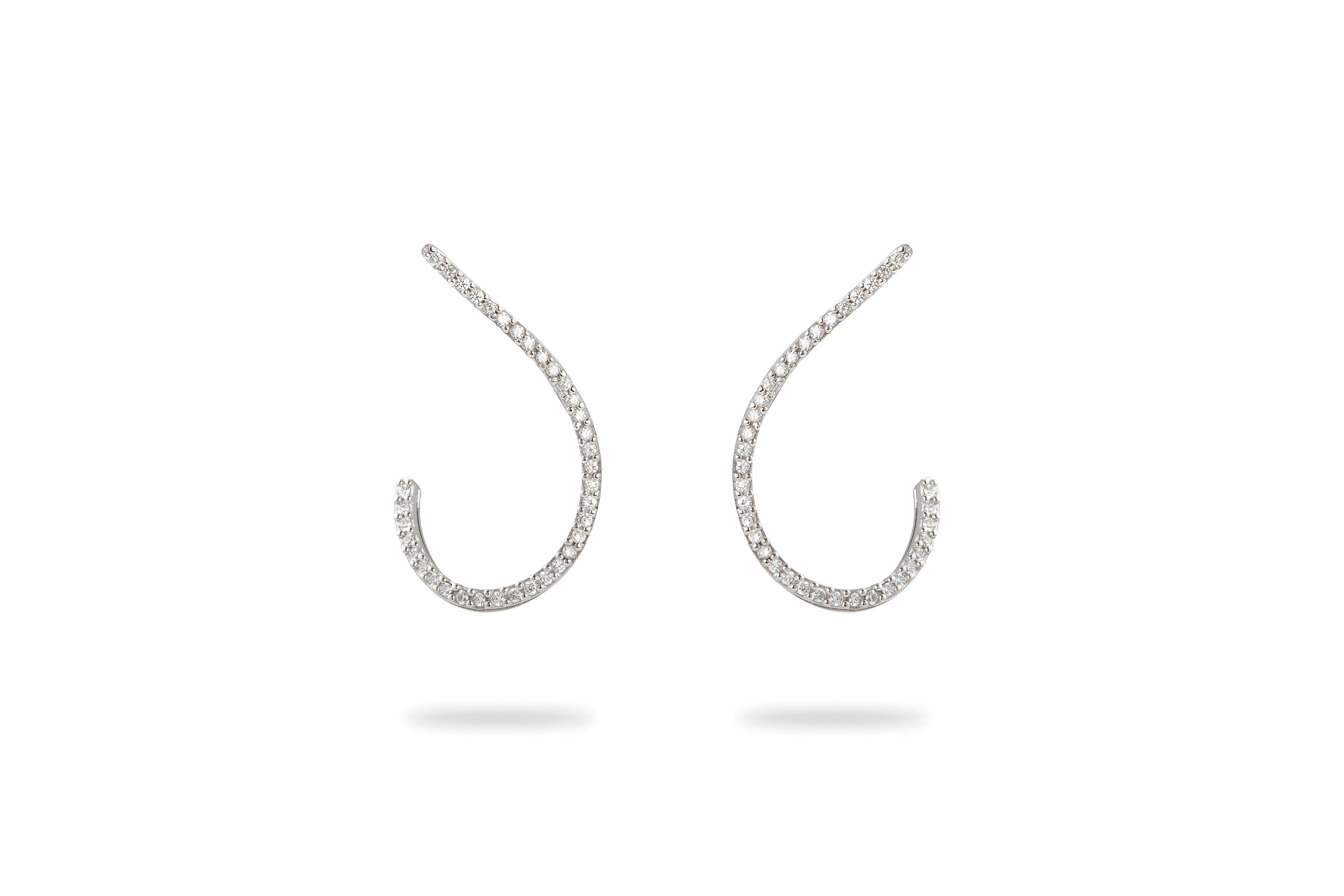 Pendientes de oro blanco de 18 quilates estilo moderno 1,02 quilates de diamantes blancos de color G VS1 en venta 1