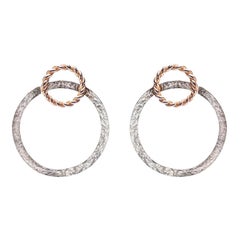 Grandes boucles d'oreilles de style moderne en argent sterling plaqué or 24 carats