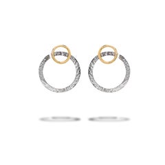 Modern Style 24 Karat Gold Plated Sterling Silver Medium Hoops Earrings