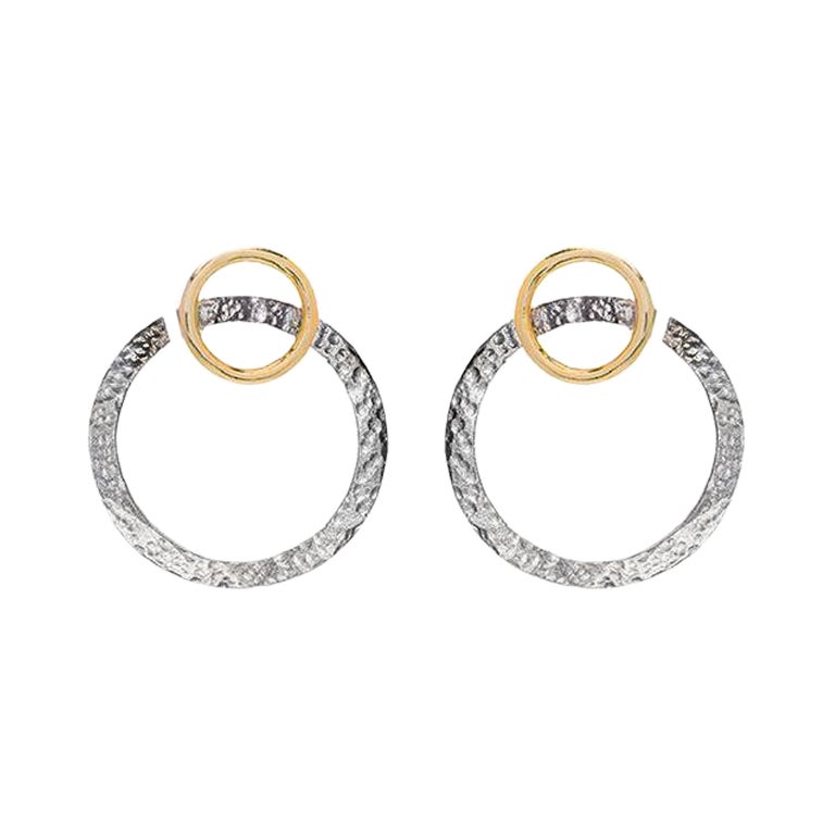 Modernity Style Boucles d'oreilles moyennes en argent sterling plaqué or 24 carats