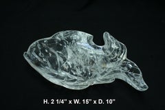 Modern Style Carved Rock Crystal Fish-Form Dish Platter