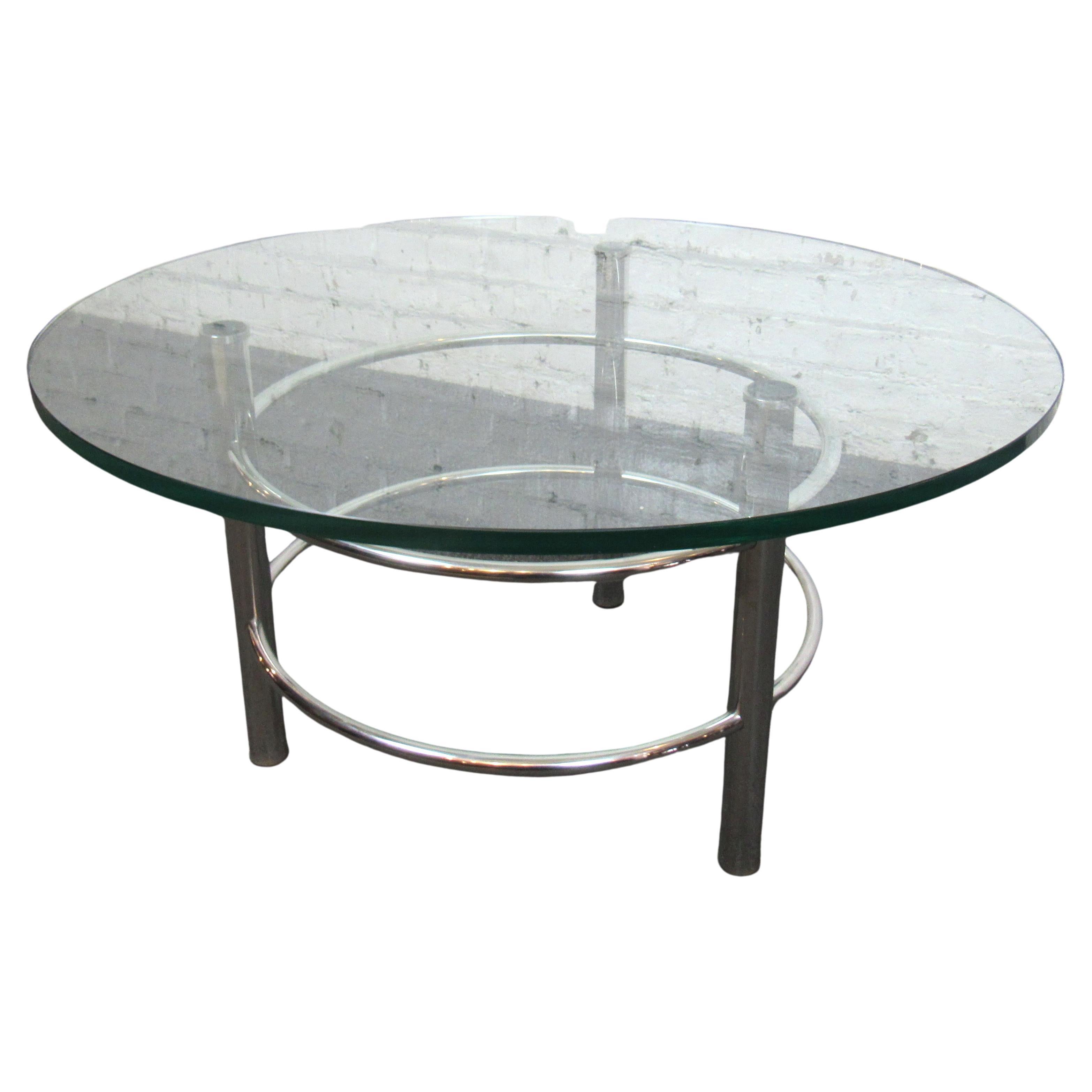 Modern FourRing Chrome Coffee Table For Sale at 1stDibs
