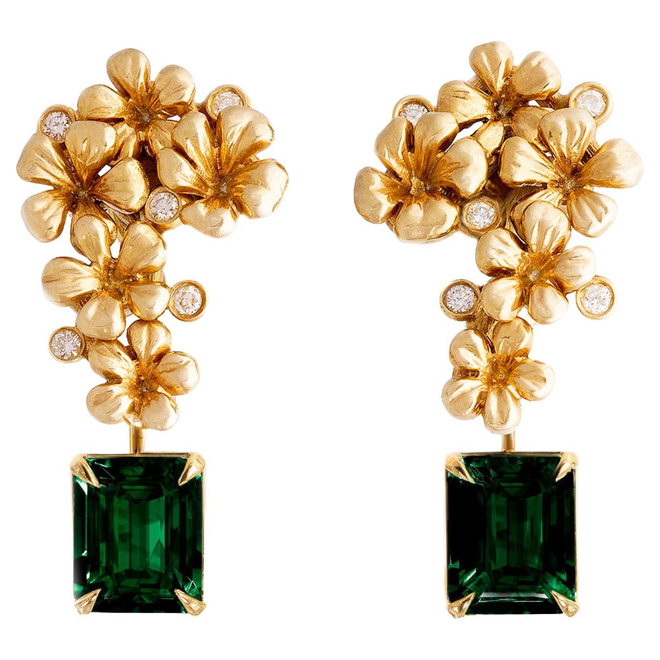 Boucles d'oreilles à clip de style moderne en or rose 18 carats avec diamants naturels