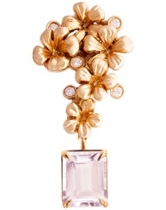 Custom Made Cocktail Earrings in Eighteen Karat Rose Gold with Morganites