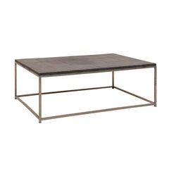 Modern Style Coffee Table with Slate Tiled Top and Stylish Custom Metal Base