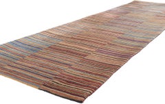 Modern Style Colorful Striped Tibetan Runner, Soft Himalayan Wool Pile