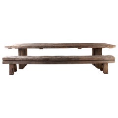 Modern Style Dining Table, Reclaimed Iron Wood