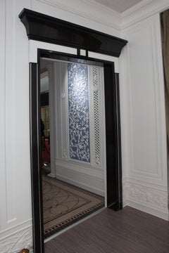 Modern Style Ebony and Snow White  Interior Door Portal