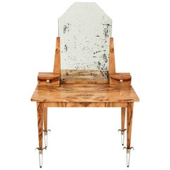 Modern Style Elmwood Dressing Table with Iron Forged Feet