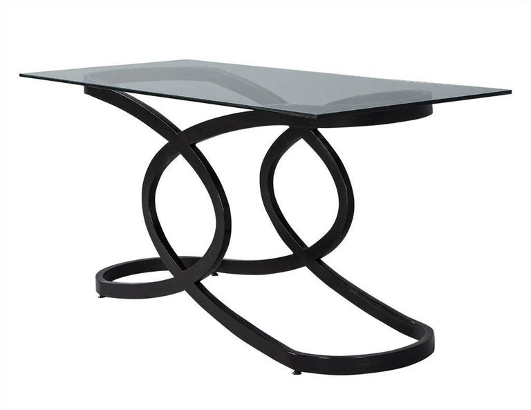 Modern Style Glass Top Console Table For Sale at 1stDibs
