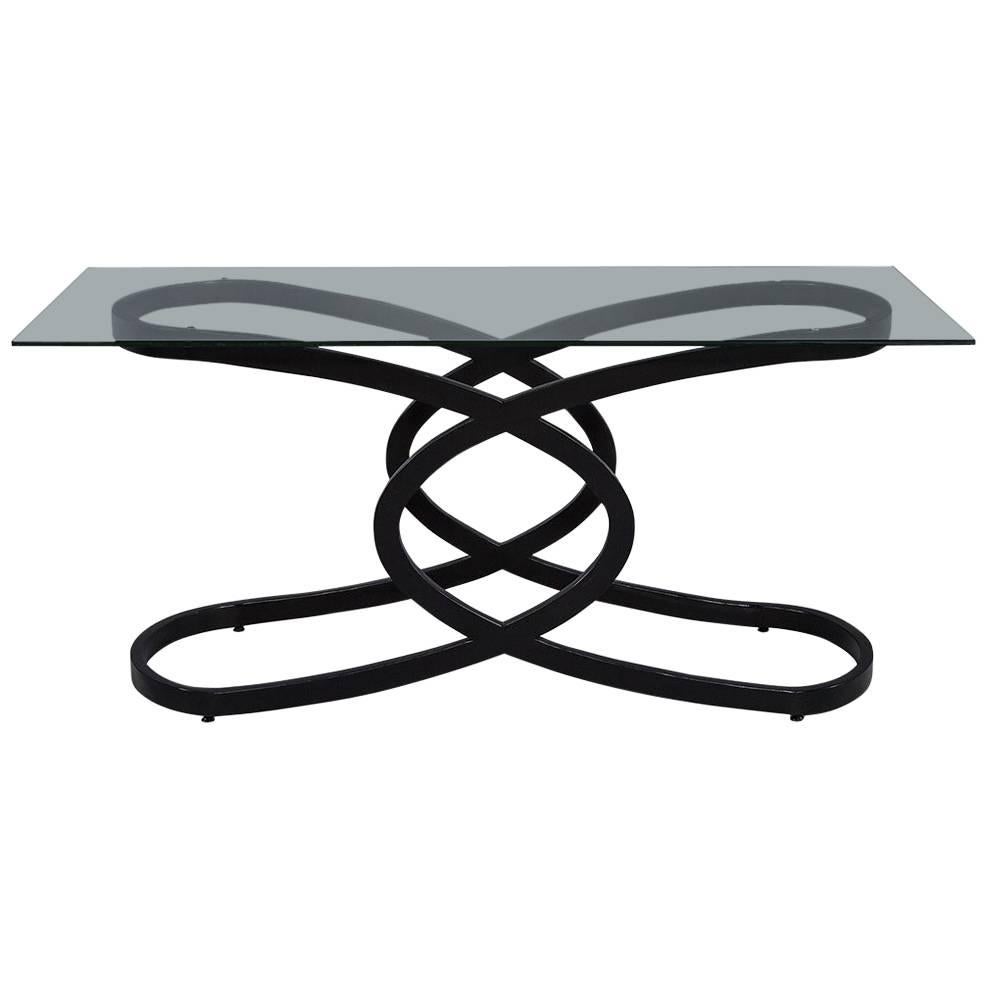 Modern Style Glass Top Console Table