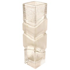 Modern Style Glass Vase with Square Base