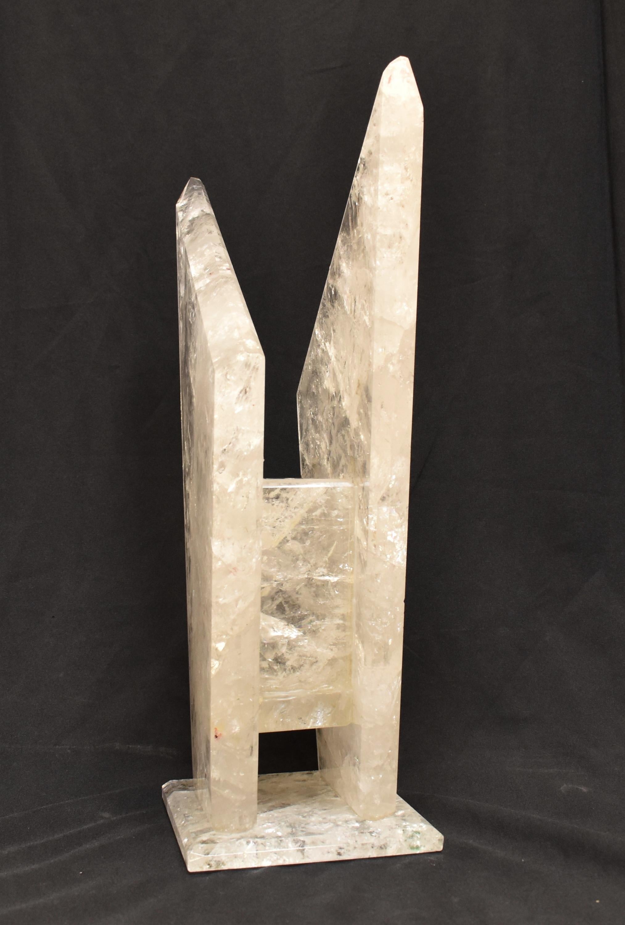 Rock Crystal Modern-Style Hand-Carved Crystal Vase For Sale