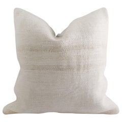 Modern Style Hemp Pillow with Natural Stripes