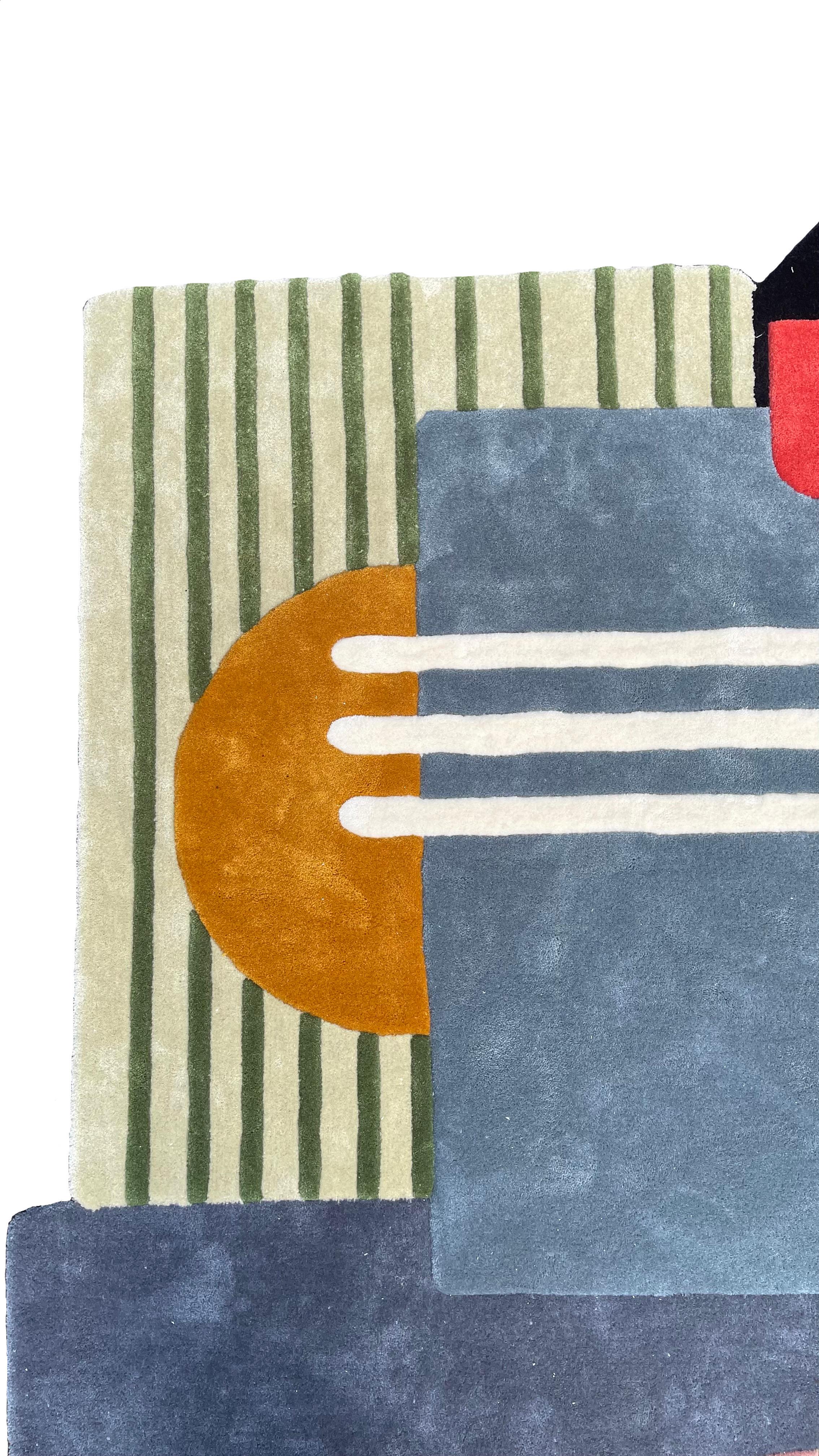 Moderner Teppich in unregelmäßiger Form 'Dancing Dimension' von RAG

Original entworfen von Rannisa Soraya RAG Home Jakarta
Handgetuftet mit gemischten Schnitzereien, geprägten Methoden und Farben. Auf Wunsch kann er in Größe und Zusammensetzung