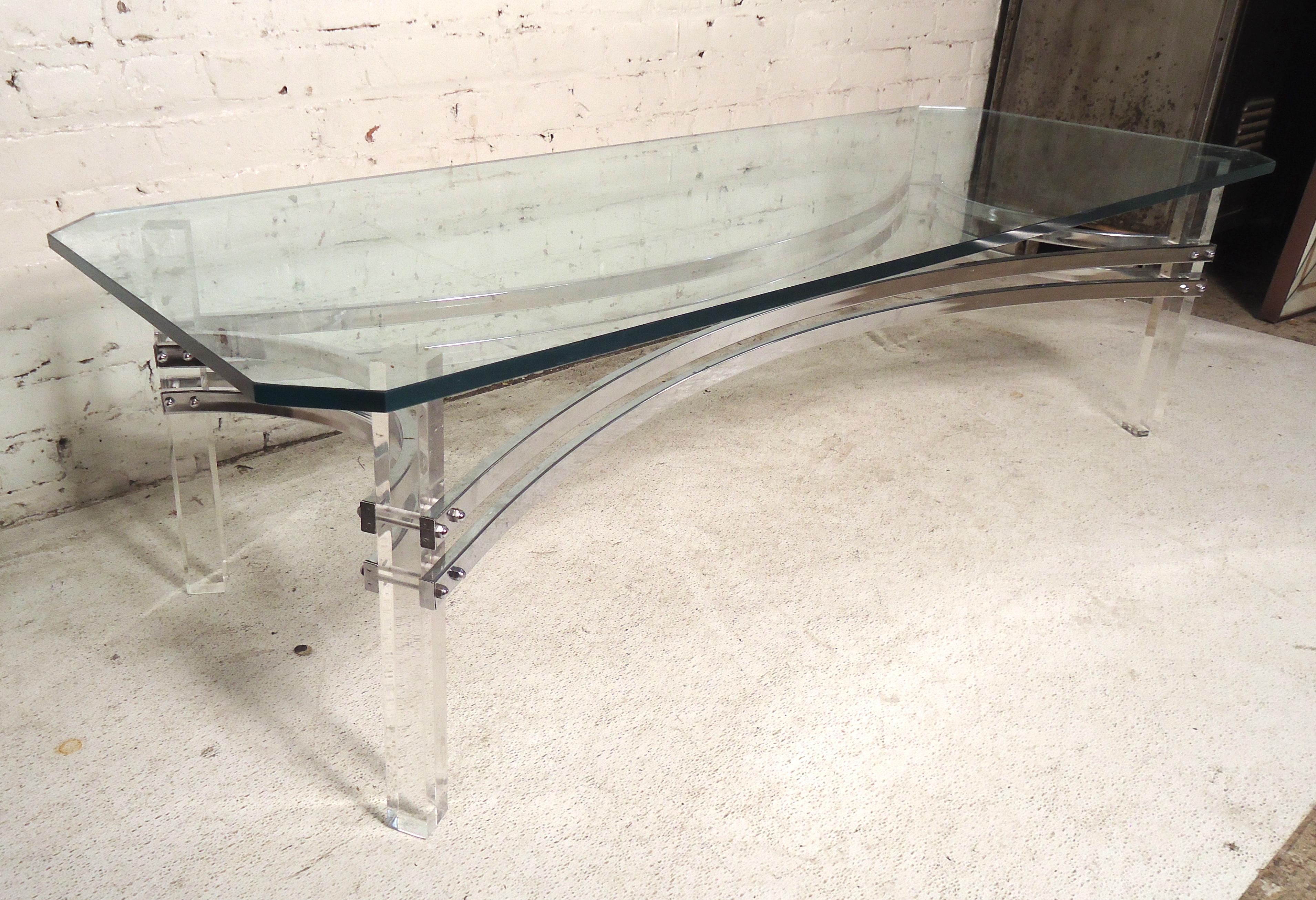 20th Century Modern Style Lucite Coffee Table For Sale