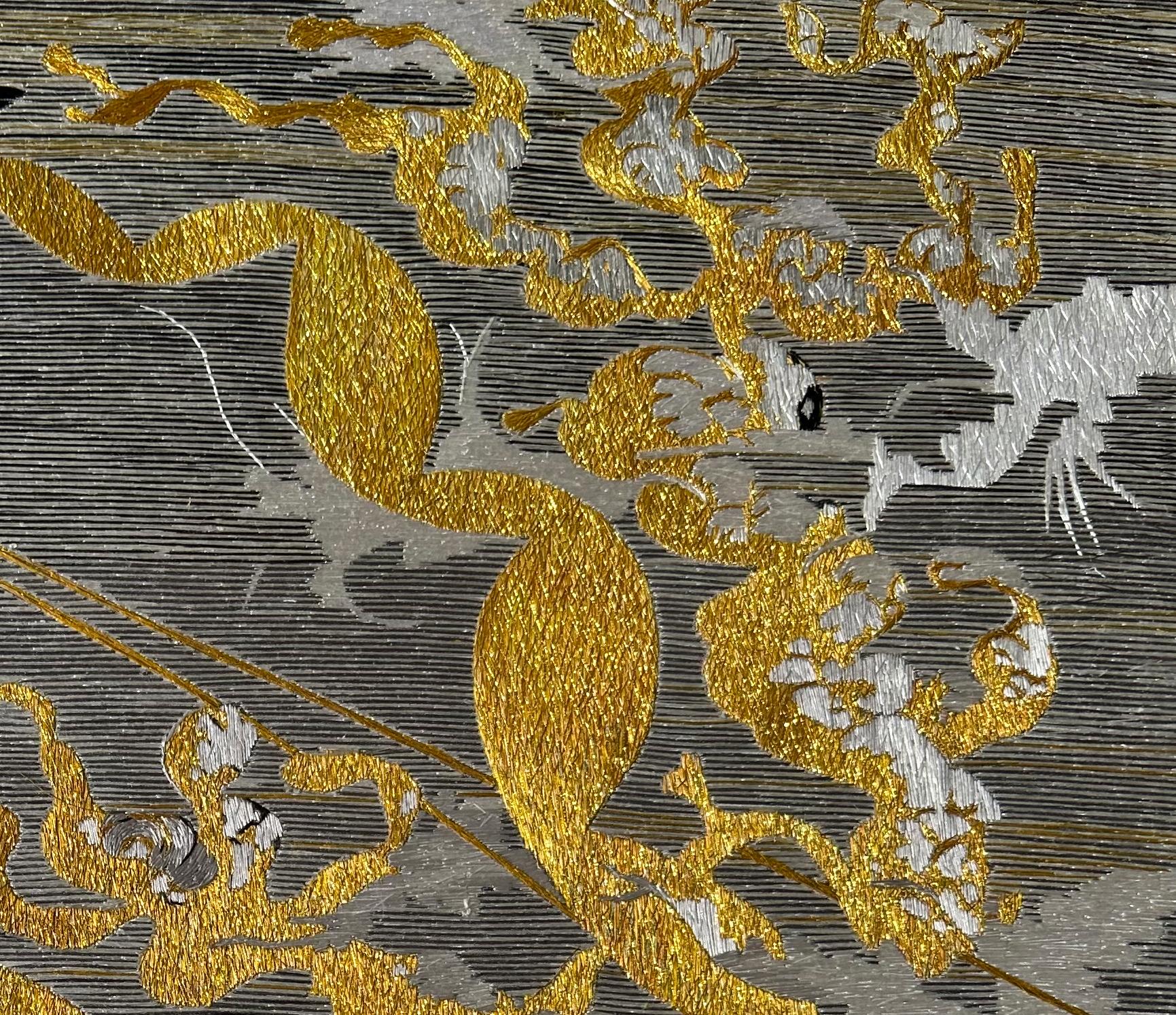 XXI secolo e contemporaneo Art Decor, decorazione murale, ricamo in seta fine, arazzo con fili metallizzati in vendita