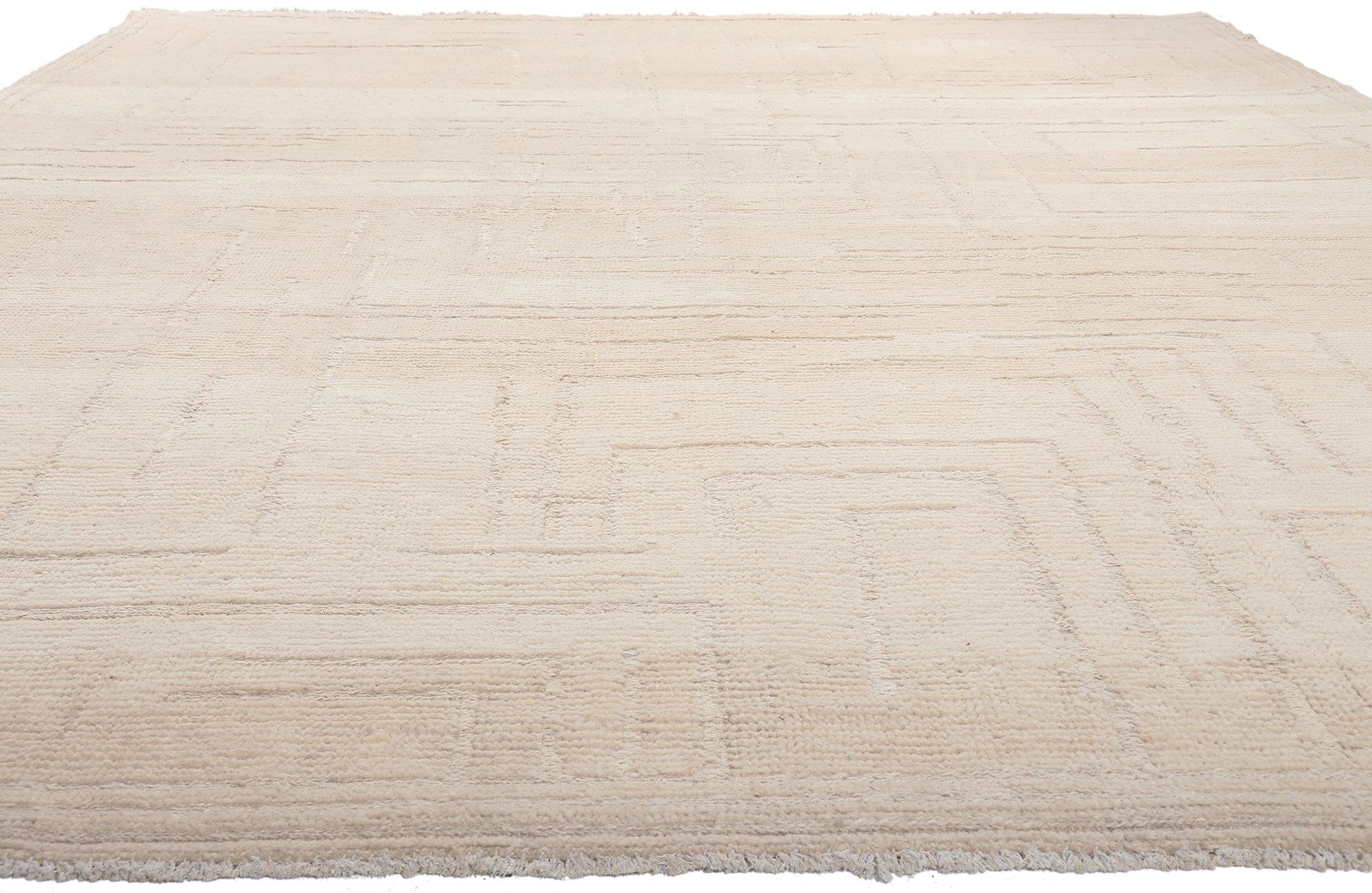 Organic Modern Modern Style Neutral Moroccan Rug, Step Into The Warm Minimalism Of Shibui For Sale