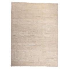 Modern Style Neutral Moroccan Rug, Step Into The Warm Minimalism Of Shibui