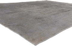 Vintage Turkish Overdyed Rug, The Brutalist Movement Meets Modern Industrial